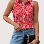 Zeagoo Sleeveless Blouses Summer Casual Button Down Shirts