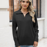 Zeagoo Women's Fall Striped Sweater V Neck Oversized Knitted Tops