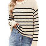 Zeagoo Women's Crew Neck Cropped Sweater Long Sleeve Knit Tops