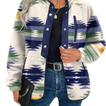 Zeagoo Women's Cozy Fleece Jacket Western Aztec Print Coat