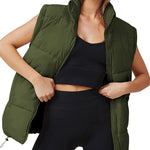 Zeagoo Women Sleeveless Warm Jackets Casual Stand Collar Puffer Vest