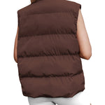 Zeagoo Women Sleeveless Warm Jackets Casual Stand Collar Puffer Vest