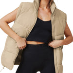 Zeagoo Women Sleeveless Warm Jackets Casual Stand Collar Puffer Vest