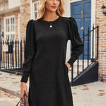 Zeagoo Women Knit Dress Puff Long Sleeve Dress