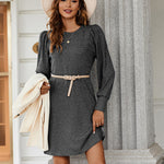 Zeagoo Women Knit Dress Puff Long Sleeve Dress