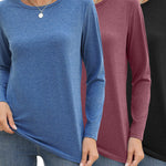 Zeagoo 3 Pack Long Sleeve Shirts for Women Loose Fit Basic Tee Tops