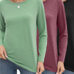 Zeagoo 3 Pack Long Sleeve Shirts for Women Loose Fit Basic Tee Tops