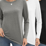 Zeagoo 3 Pack Long Sleeve Shirts for Women Loose Fit Basic Tee Tops