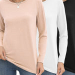 Zeagoo 3 Pack Long Sleeve Shirts for Women Loose Fit Basic Tee Tops