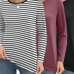 Zeagoo 3 Pack Long Sleeve Shirts for Women Loose Fit Basic Tee Tops
