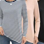Zeagoo 3 Pack Long Sleeve Shirts for Women Loose Fit Basic Tee Tops