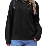 Zeagoo Women's Crew Neck Cable Knit Pullover Sweater