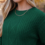 Zeagoo Women's Crew Neck Cable Knit Pullover Sweater