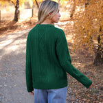 Zeagoo Women's Crew Neck Cable Knit Pullover Sweater