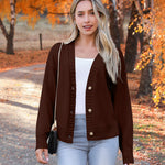 Zeagoo Women's Cropped Cardigan 2024 Fall Button Sweaters