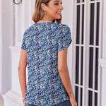 Zeagoo Tops Petal Short Sleeve Casual Crew Neck Shirts