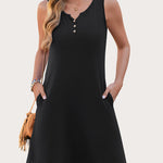 Zeagoo V Neck Sleeveless Sundresses Boho Beach Dress with Pockets
