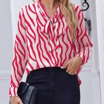 Zeagoo Casual Bow Tie Neck Chiffon Long Sleeve Blouse for Women Casual Work Office Loose Fit 2026 | Under $40
