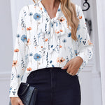 Zeagoo Casual Bow Tie Neck Chiffon Long Sleeve Blouse for Women Casual Work Office Loose Fit 2026 | Under $40