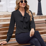 Zeagoo Casual Bow Tie Neck Chiffon Long Sleeve Blouse for Women Casual Work Office Loose Fit 2026 | Under $40