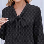 Zeagoo Casual Bow Tie Neck Chiffon Long Sleeve Blouse for Women Casual Work Office Loose Fit 2026 | Under $40