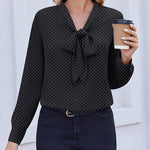 Zeagoo Casual Bow Tie Neck Chiffon Long Sleeve Blouse for Women Casual Work Office Loose Fit 2026 | Under $40