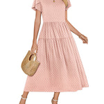 Zeagoo Bohemian Floral Short Sleeve Beach Sundress for Women Casual Beach Vacation Summer 2026
