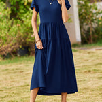 Zeagoo Bohemian Floral Short Sleeve Beach Sundress for Women Casual Beach Vacation Summer 2026