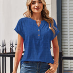 Dressy Casual Short Sleeve Henley Tops (US Only)