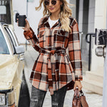 Zeagoo Plaid Shacket Jacket Button Down Trench Coats