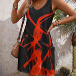 Zeagoo Loose V Neck Sleeveless Sundresses Swimsuit Coverup