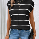 Zeagoo Cap Sleeve Sweater Vest Sleeveless Knit Tops
