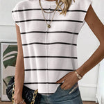 Zeagoo Cap Sleeve Sweater Vest Sleeveless Knit Tops