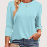 Zeagoo Women's Casual 3/4 Sleeve T-Shirts Cute Tunic Tops
