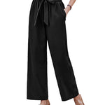Women Long Lounge Pants with Pockets High Waisted Wide Leg Business Work Trousers Pant - Zeagoo (Us Only)