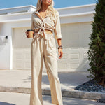 Women Long Lounge Pants with Pockets High Waisted Wide Leg Business Work Trousers Pant - Zeagoo (Us Only)