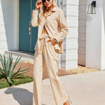 Women Long Lounge Pants with Pockets High Waisted Wide Leg Business Work Trousers Pant - Zeagoo (Us Only)