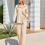 Women Long Lounge Pants with Pockets High Waisted Wide Leg Business Work Trousers Pant - Zeagoo (Us Only)
