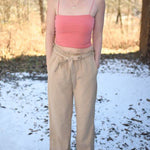 Women Long Lounge Pants with Pockets High Waisted Wide Leg Business Work Trousers Pant - Zeagoo (Us Only)
