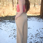 Women Long Lounge Pants with Pockets High Waisted Wide Leg Business Work Trousers Pant - Zeagoo (Us Only)