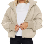 Women's Winter Long Sleeve Full Zipper Baggy Puffer Short Down Jacket Coat - Zeagoo (Us Only)