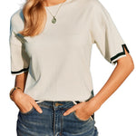 Zeagoo Knit Short Sleeve Tops