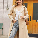 Zeagoo Women's Trench Coats Double-Breasted Long Coat with Belt (Us Only)
