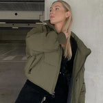 Women's Winter Long Sleeve Full Zipper Baggy Puffer Short Down Jacket Coat - Zeagoo (Us Only)