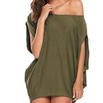 Women's Off Shoulder Blouse Loose Summer T Shirts Batwing Sleeve Tops S-XXL - Zeagoo (Us Only)