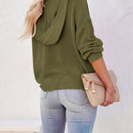 Women's Oversized Sweater V Neck Hooded Pullover Sweater Long Sleeve Knitted Jumper Tops - Zeagoo (Us Only)