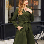 Zeagoo Women's Trench Coats Double-Breasted Long Coat with Belt (Us Only)