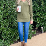 Women's Oversized Sweater V Neck Hooded Pullover Sweater Long Sleeve Knitted Jumper Tops - Zeagoo (Us Only)