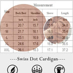 Women Swiss Dot Chiffon Cardigan Lightweight Beach Cover Up 3/4 Sleeve Cardigan - Zeagoo (Us Only)