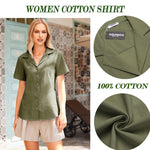 Zeagoo Women's Button Down Short Sleeve Blouse